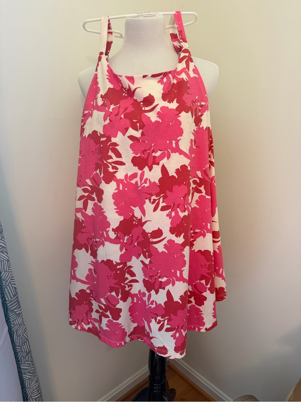 LuLaRoe Pink and White Floral Halter Dress